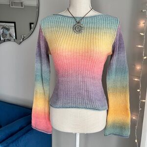 knit rainbow sweater